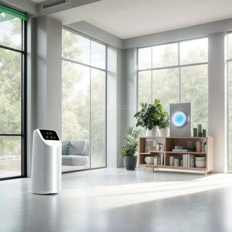 Illustration of AI-driven climate device adjusting indoor temperature